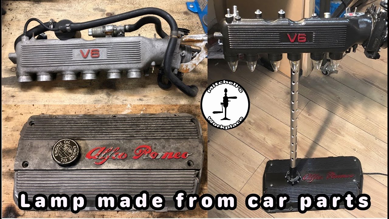 MW - Lamp made from Alfa Romeo engine car parts.