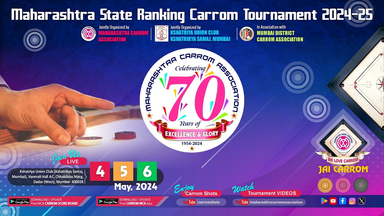 MCA Carrom Live : QF - Prashant More (Mumbai) vs Naeem Ansari (Jalgaon)