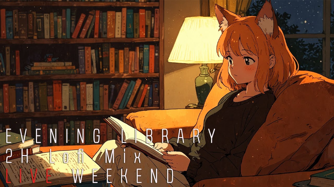 【Reading BGM】📖Evening Library Reading - Live This Weekend | Luna's Cozy Nook | Still Loop for Study