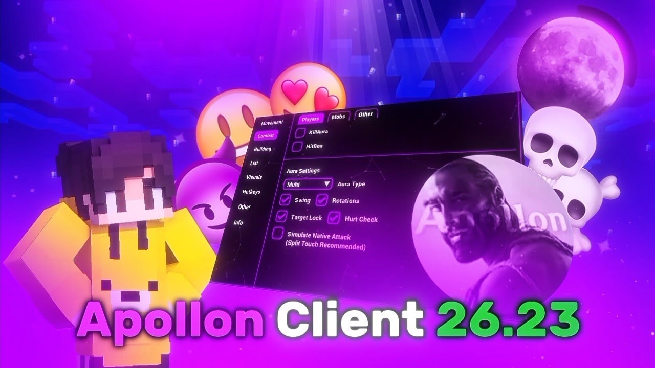 Best MCPE Client 1.21.32 | Apollon Client for MCPE  1.26.32 | Apollon Client for MinecraftPE 1.26.32