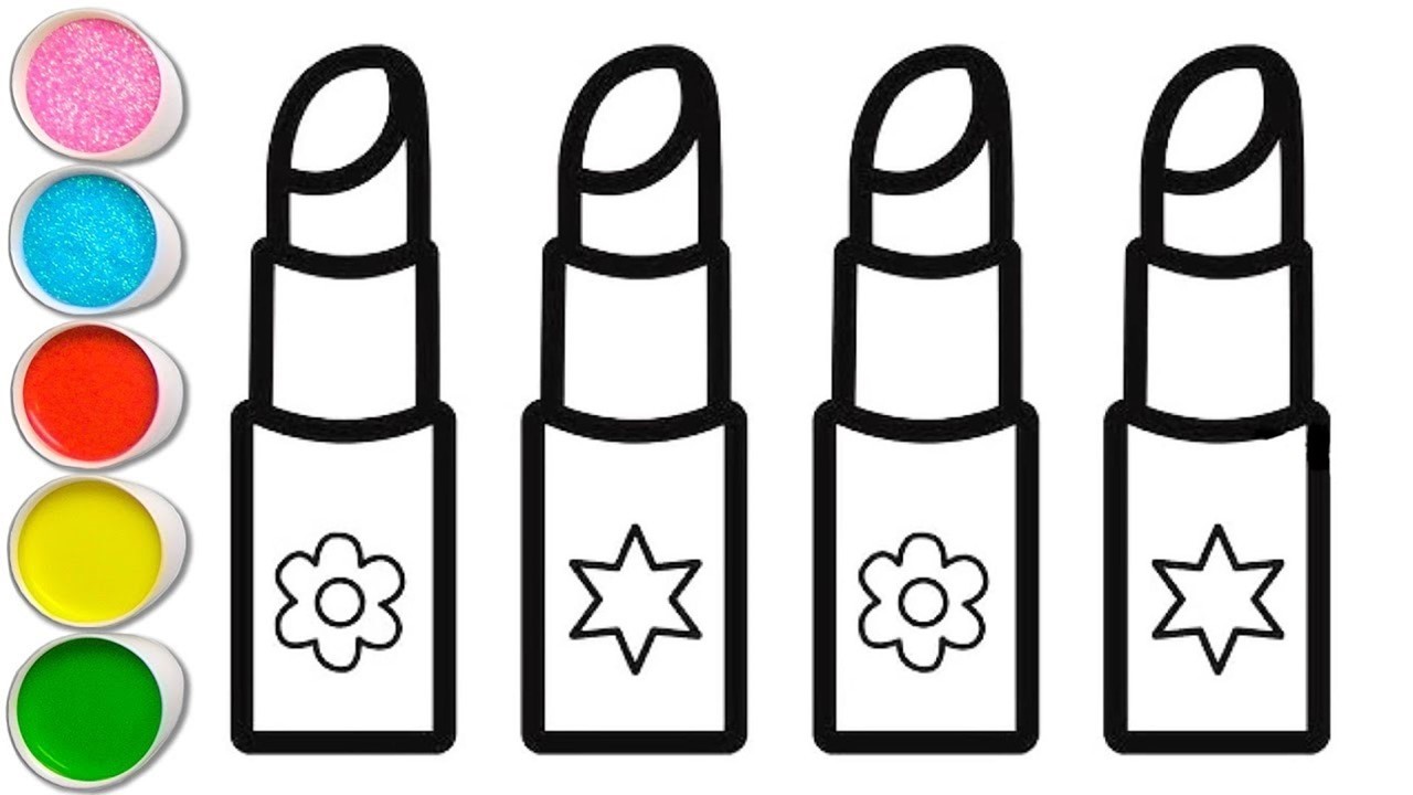 Colorful Lipstick Drawing for kids, Painting & Coloring for kids, Toddlers | Let's Draw Together