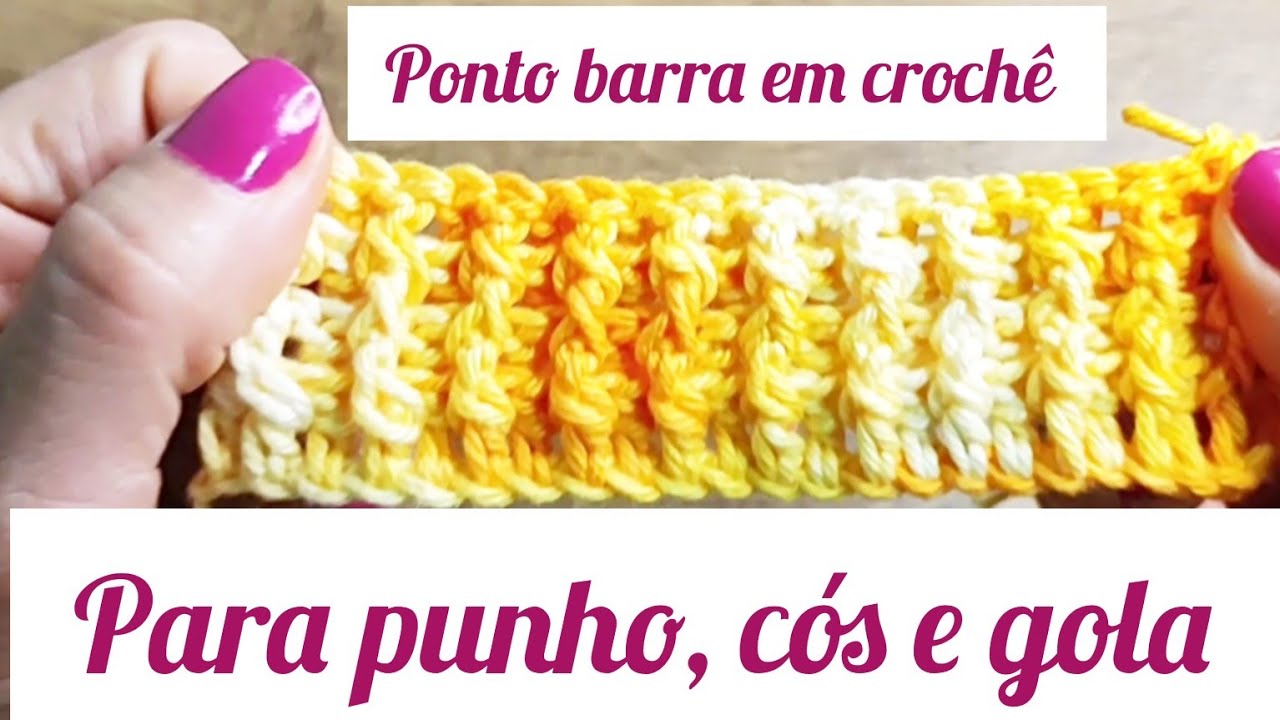 como fazer ponto barra em croch&ecirc; com pontos altos 1x1