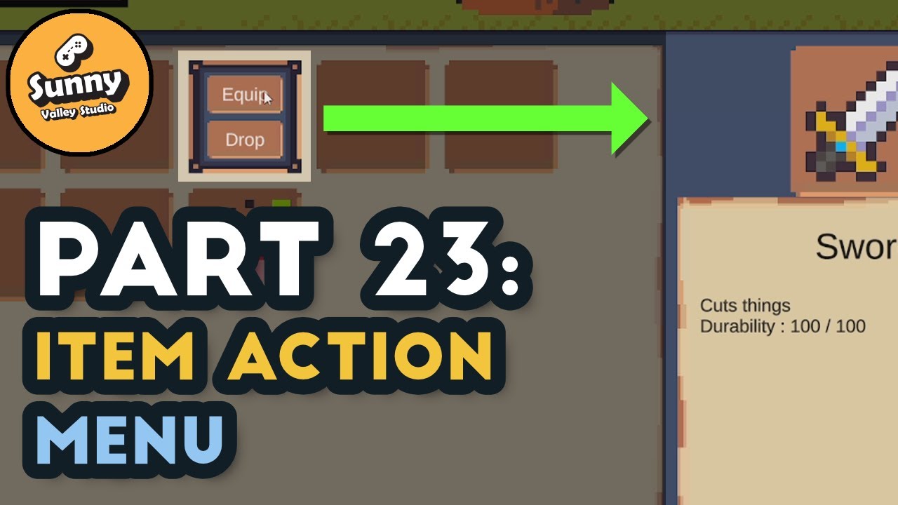 Item Action Menu - Inventory System in Unity tutorial P23