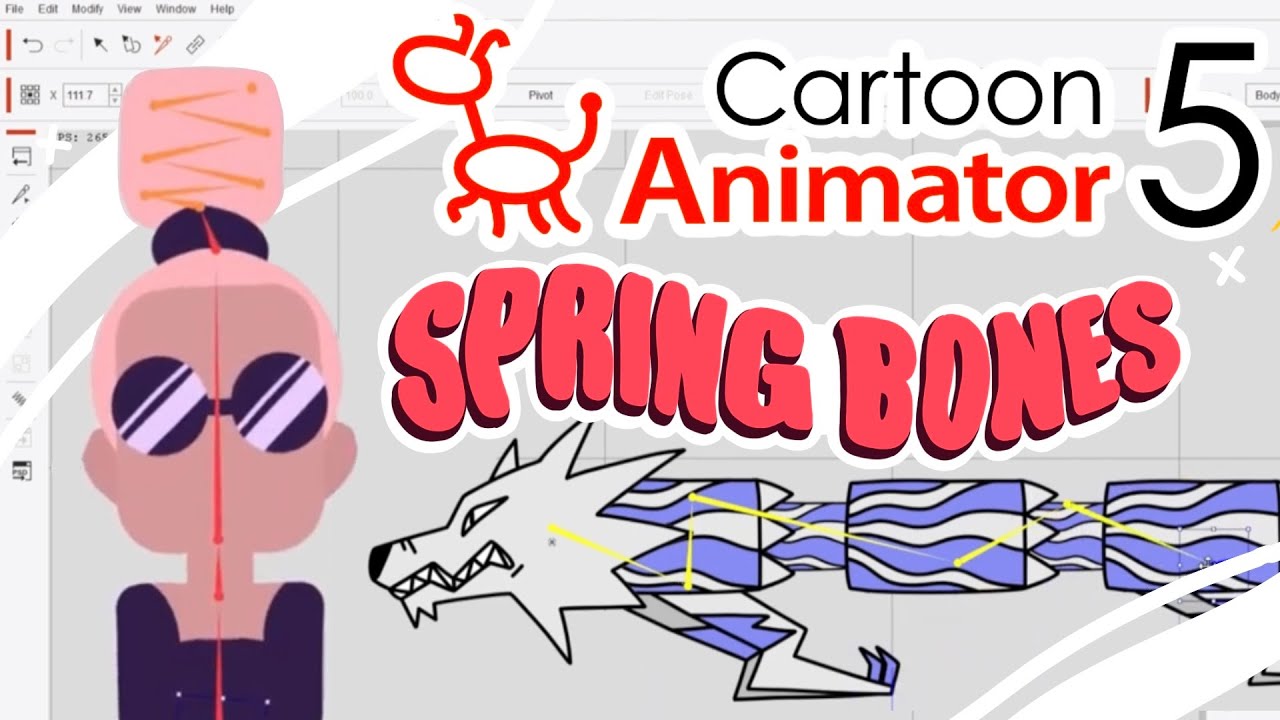 2D Animation Software / Cartoon Animator 5 NEW Spring Bone Update / Affinity Designer Characters