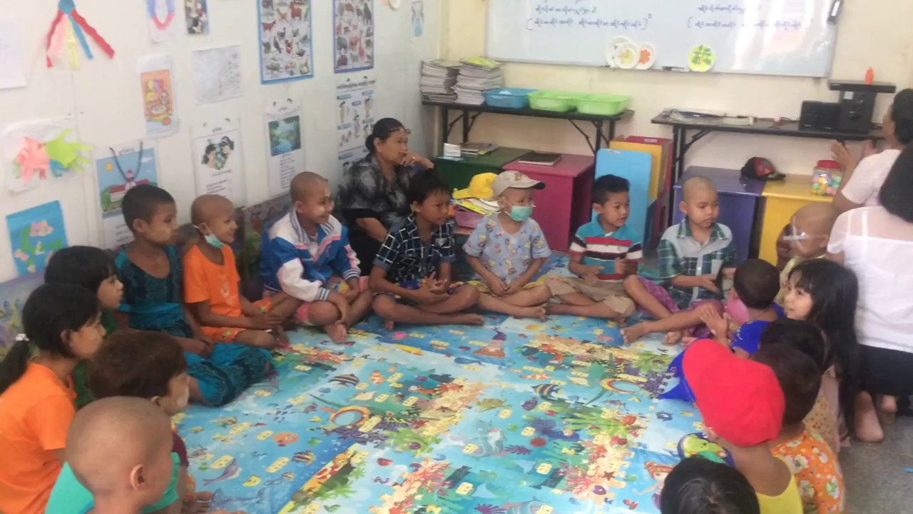 Children play games at Heroes School, Myanmar