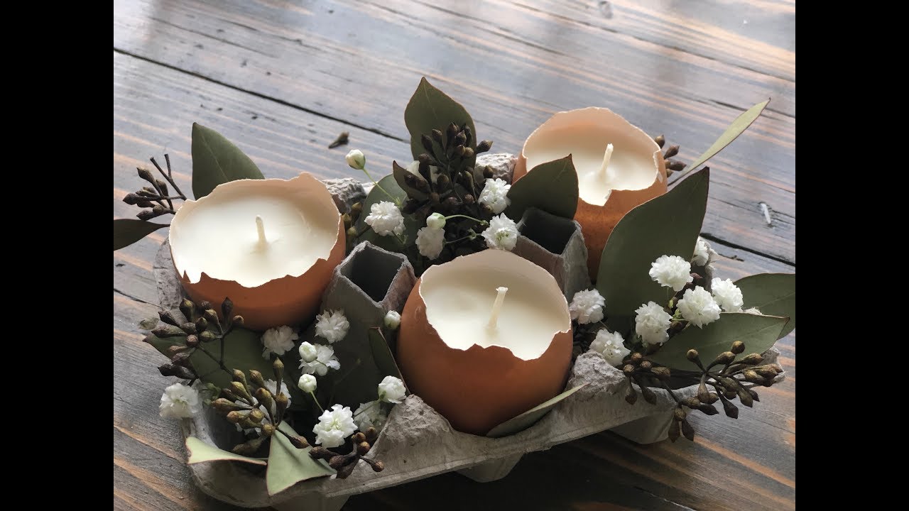 DIY Egg shell candles