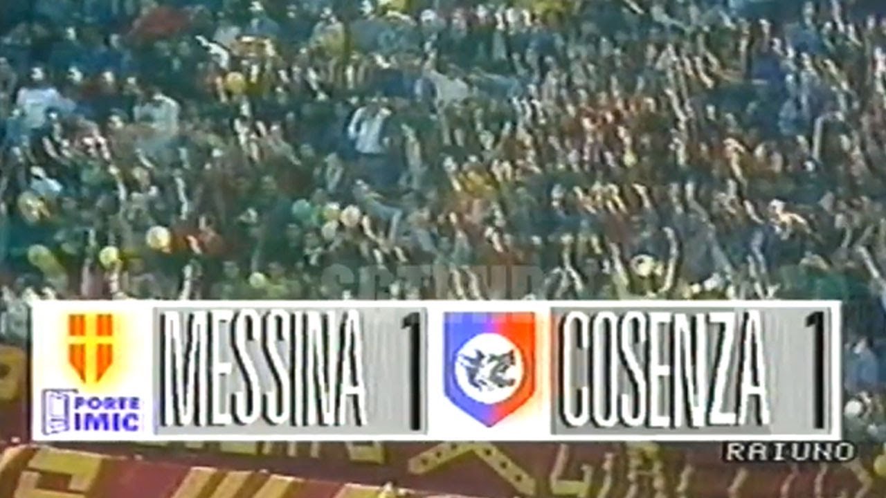 MESSINA-COSENZA 1-1 GOL DI SCHILLACI E PADOVANO SERIE B 1988-89 SERVIZIO DELLA DOMENICA SPORTIVA