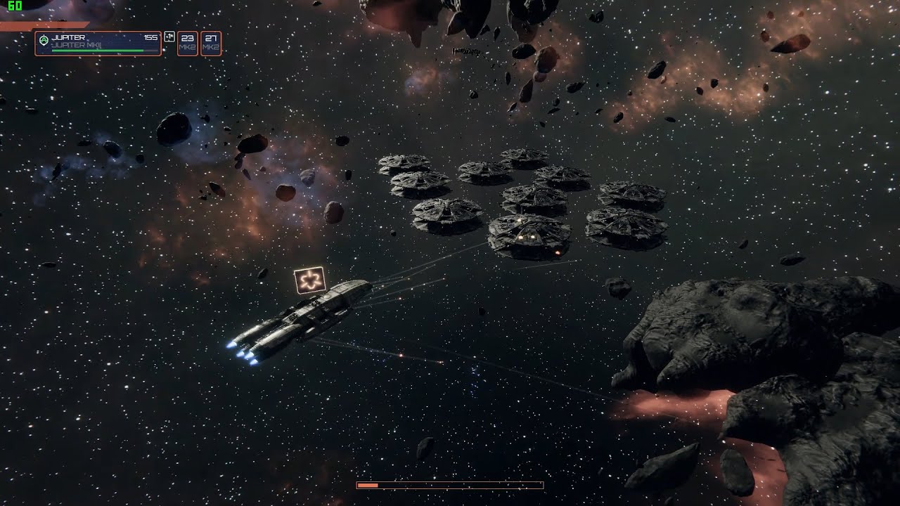 Battlestar Galactica Deadlock Skirmish Gameplay: 1 Jupiter Mk II VS 10 Cylon Basestars