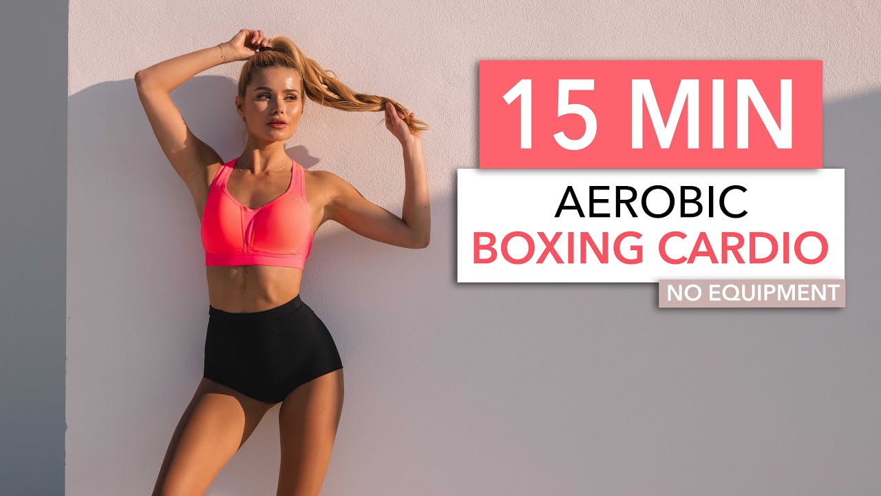 15 MIN AEROBIC STEPPING CARDIO - NO JUMPING - Boxing / Medium Intensity