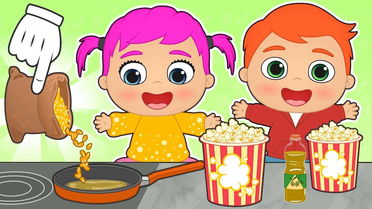 BEBES ALEX Y LILY 🍿 Como hacer palomitas para ver una película | Dibujos animados educativos