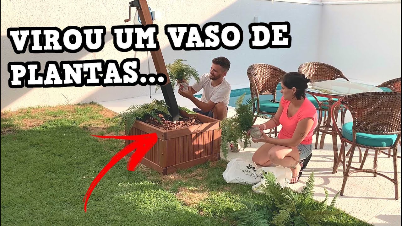 TRANSFORMAMOS A BASE DO OMBRELONE EM UM VASO DE PLANTA (PERMANENTE)