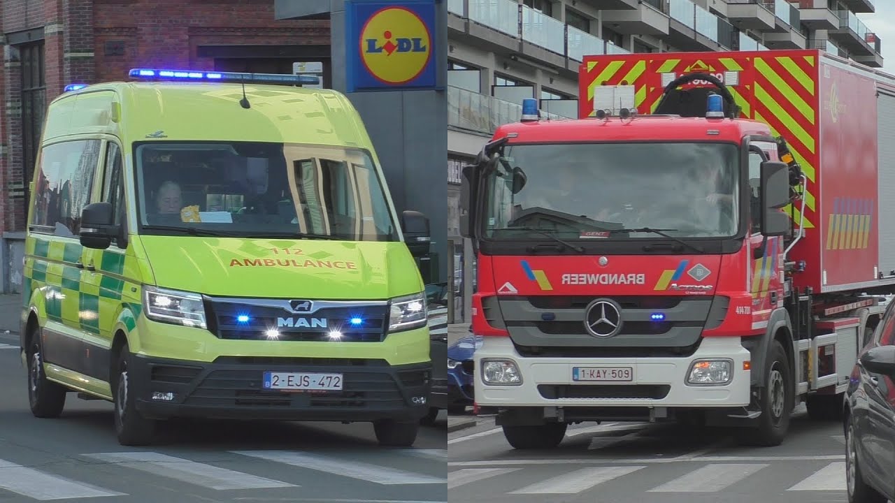 Politie. brandweer en ziekenwagens met spoed naar verschillende interventies in en rondom Gent
