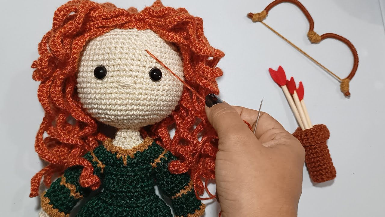Bordado el rostro de la princesa Mérida  🥰💕 Amigurumis
