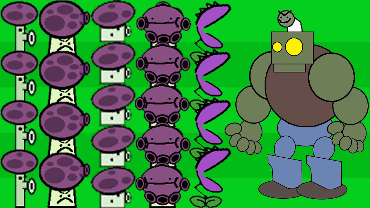 Gloom shroom + Scaredy shroom + Fume shroom Vs All Zombies Vs Dr Zomboss PvZ Battlez