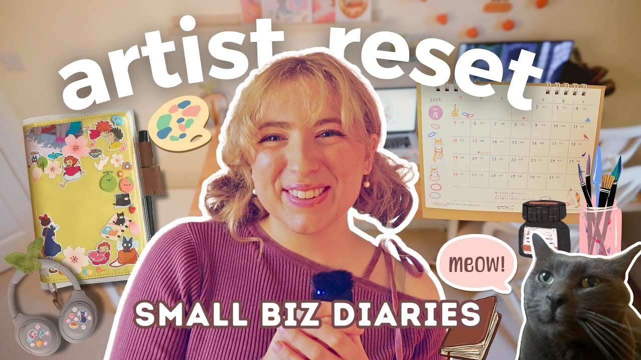Reset with me ✿ Cleaning my art studio, setting up my hobonichi, setting new goals for 2025 🫧🧴✏️