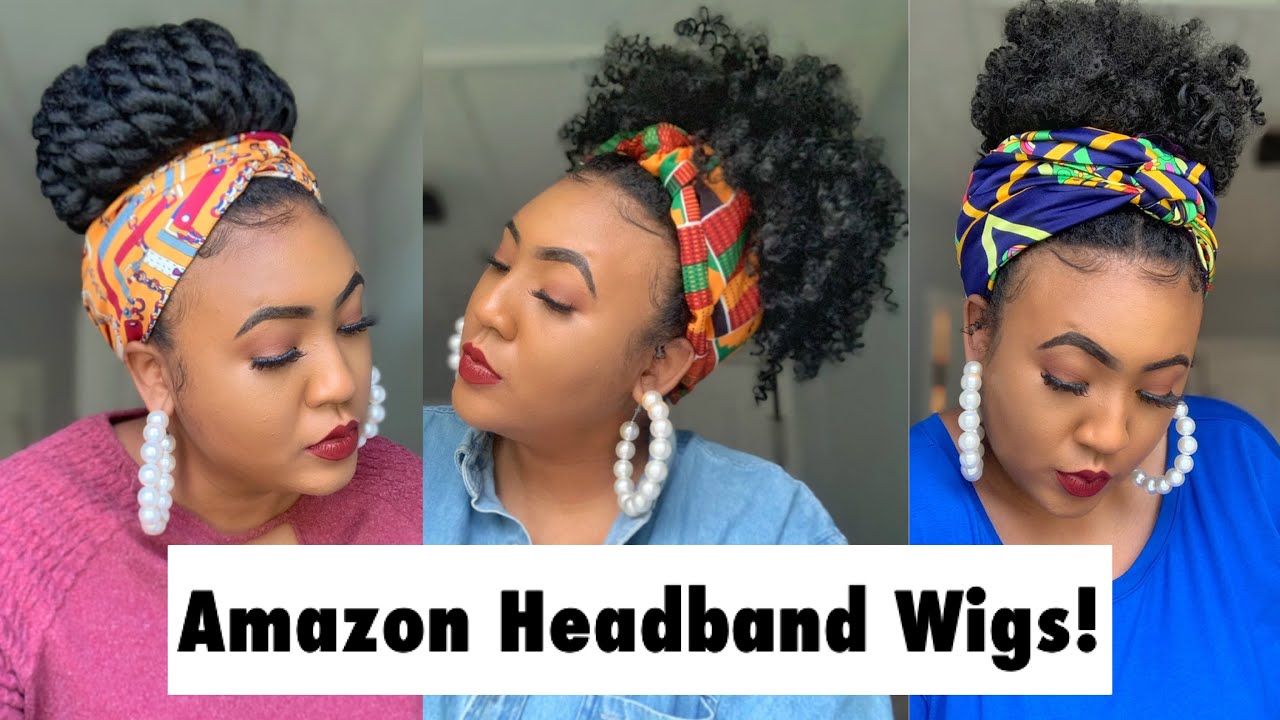 MUST SEE AMAZON HEADBAND WIGS! ON THE GO CHEAP HEADBAND WIGS + HEADBANDS ATTACHED!