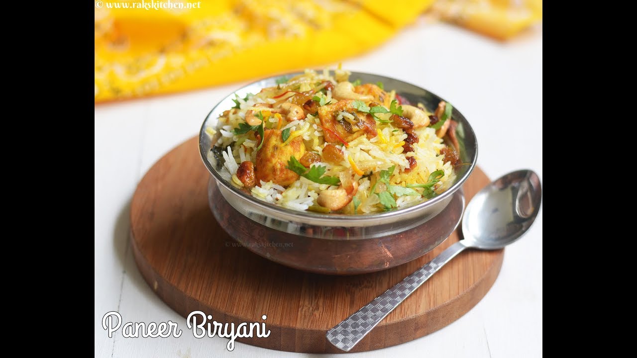 Paneer biryani, layer style paneer biryani