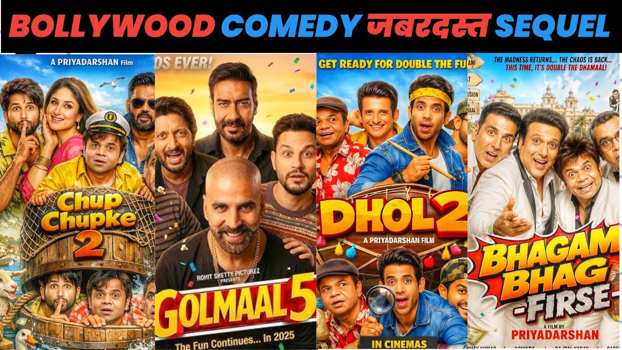 Top 12 Bollywood Comedy SEQUEL Upcoming Movies 2026-27-28 | Bollywood's amazing comedy sequel movies