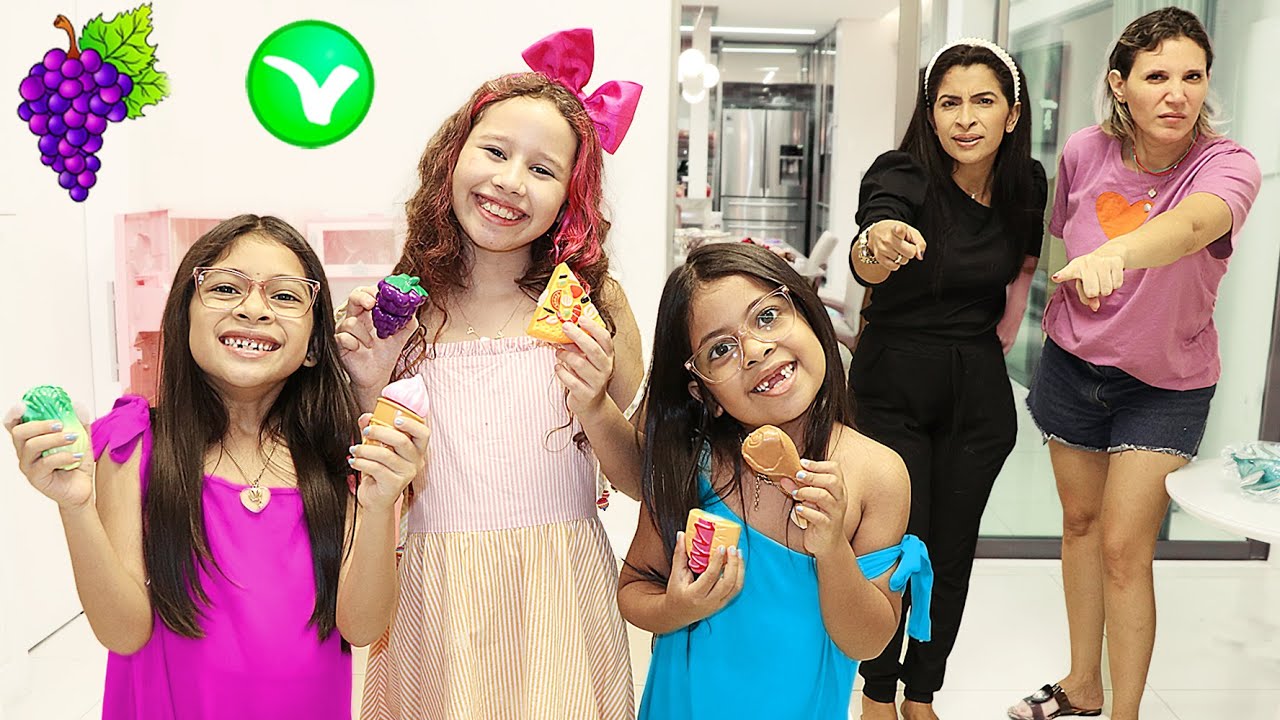 Valentina ensina suas amigas a trocar doces por frutas - REGRAS DE CONDUTA PARA CRIANÇAS