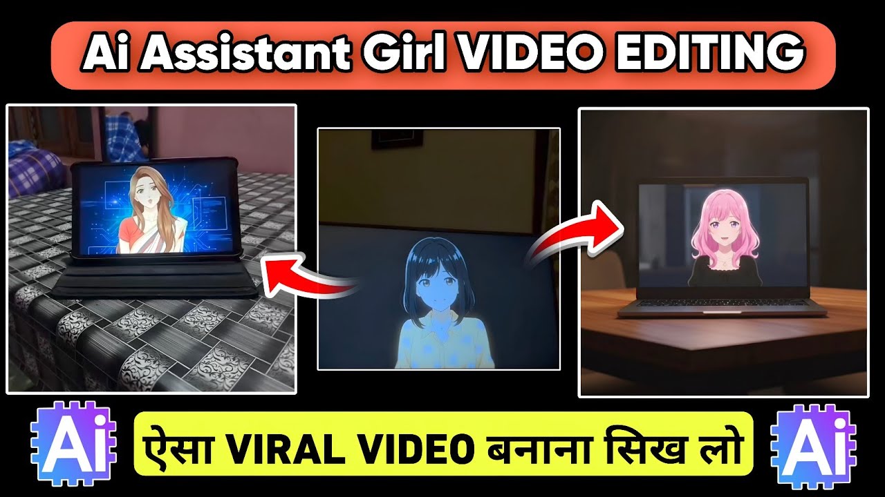Ai Girl Assistant Laptop Ai Video Editing | Sara Ai Girl Video Editing |Ai Girl Assistant Video Edit