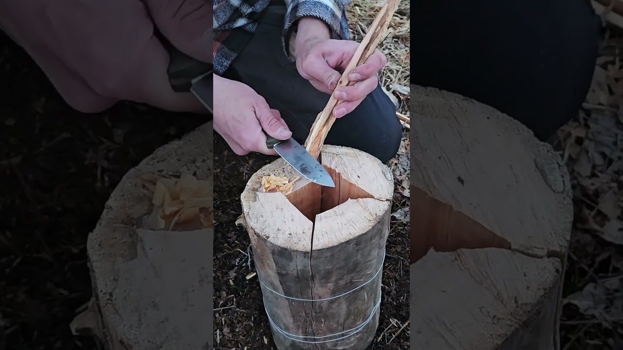Making a Swedish Torch to boil a pot of water