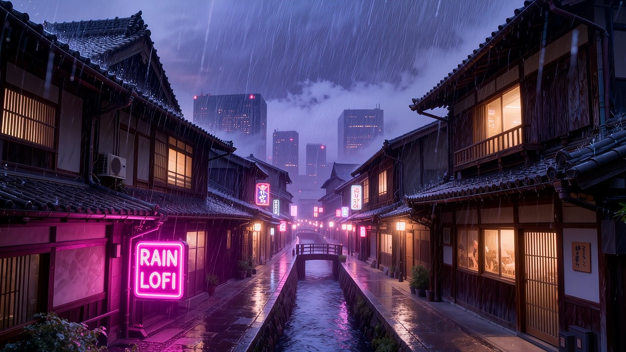 90s Rain Lofi Chill 🌧️ 12 Hour Chillhop Beats for Study, Focus & Relaxation