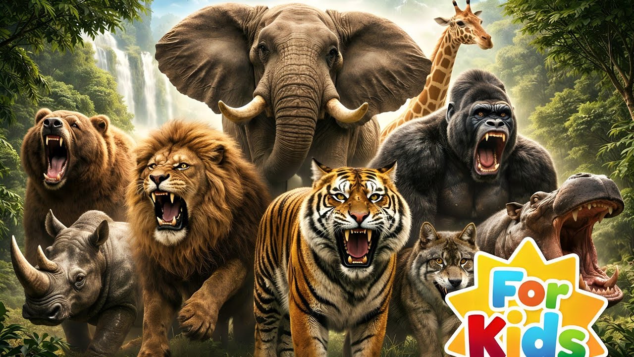 Animals Names For Kids | cartoon animated videos | kids animation song animal name with sound #जानवर