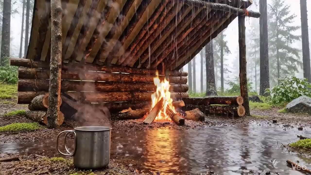 Live Relaxing Rain & Campfire in the Woods | ASMR for Focus