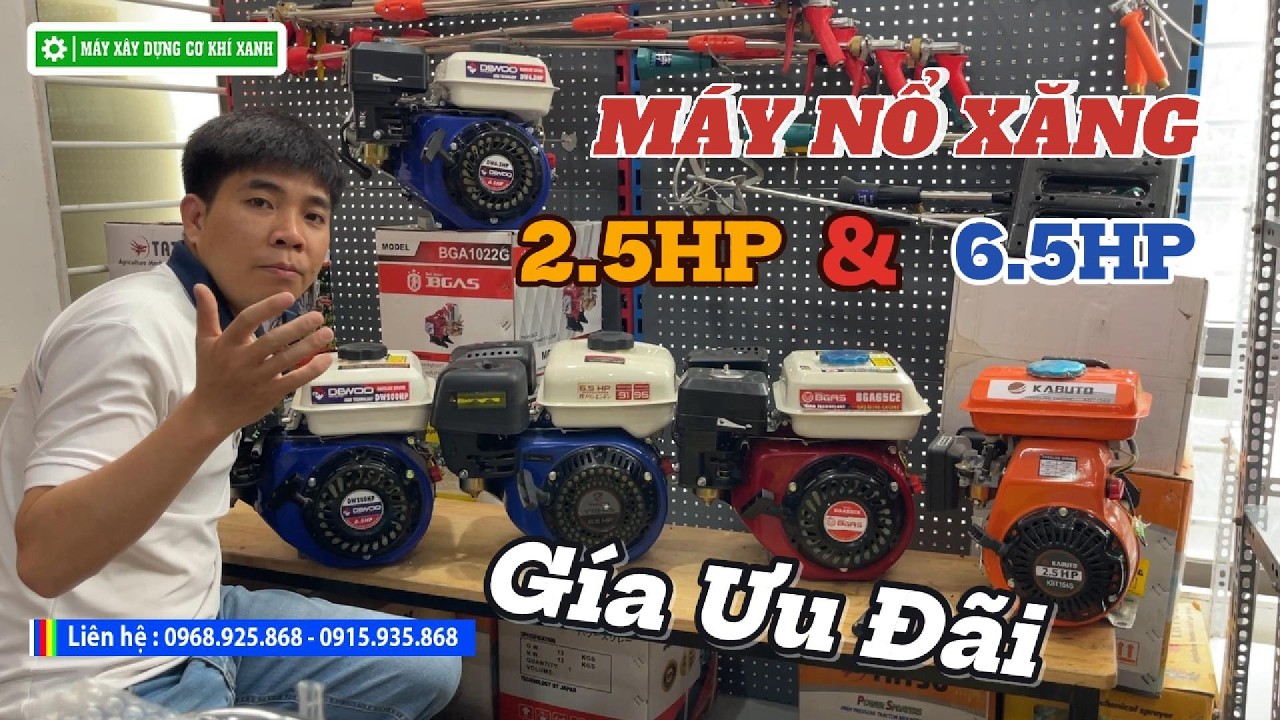 Máy Nổ Chạy Xăng 2.5HP VÀ 6.5HP | Báo Giá Mới Nhất Năm 2026