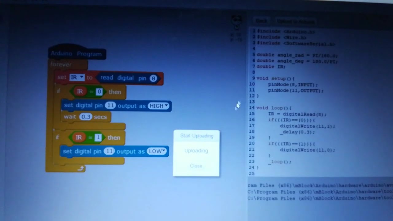 IR with Buzzer Arduino mBlock