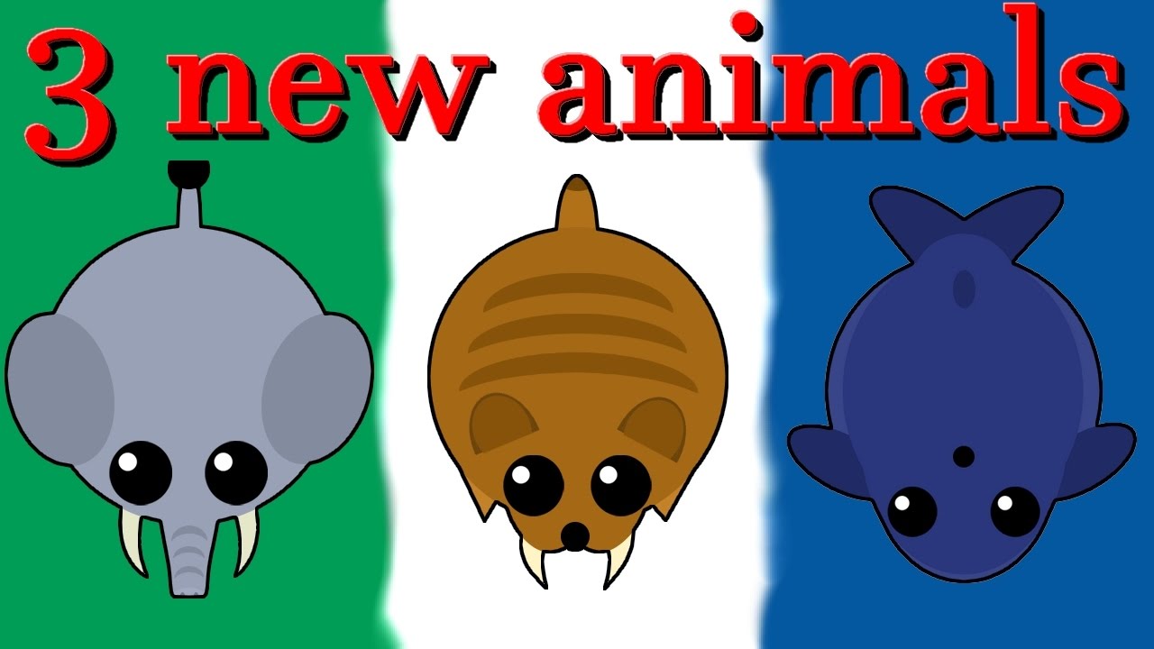 Mope.io all animals || 3 new animals || Elephant, Blue Whale, Sabertooth tiger