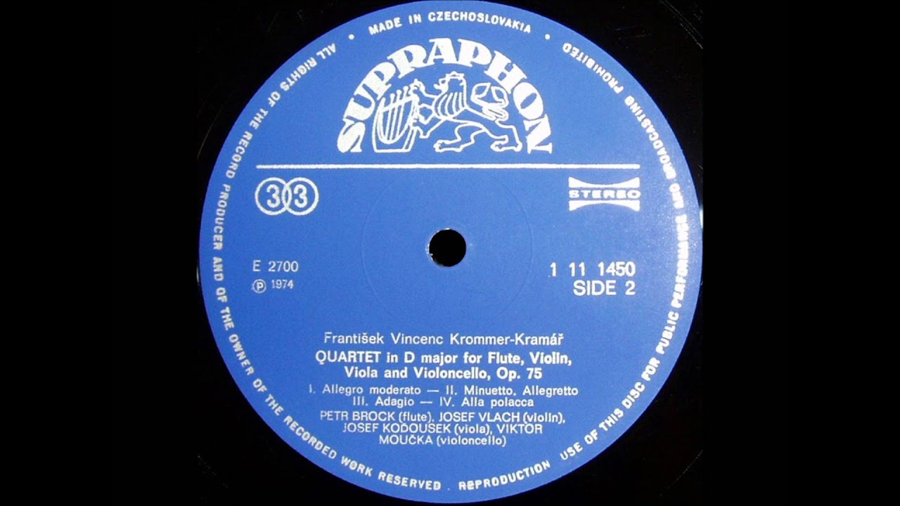 Two Bohemian Flute Quartets (2/2: Frantisek Krommer: Flute Quartet in D major, op. 75)