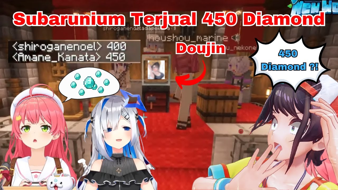 Doujinshi Subarunium Terjual 450 Diamond ke Kanata di Pelelangan Minecraft | [ Hololive Sub Id ]