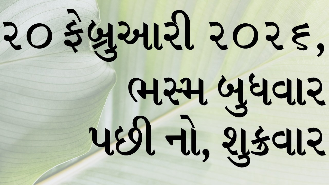 દૈનિક બાઈબલના વાંચનો: સાંભળો, વાંચો અને તેની ઘોષણા કરો. ૨૦ ફેબ્રુઆરી ૨૦૨૬,