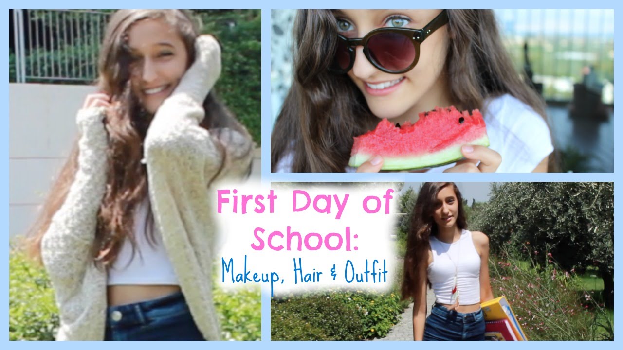 First Day of School Makeup, Hair & Outfit! | Back To School