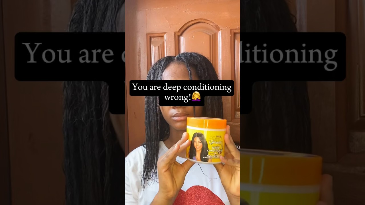 Deep conditioning for extra moisture retention on thick relaxed hair. #relaxedhair #youtubeshorts