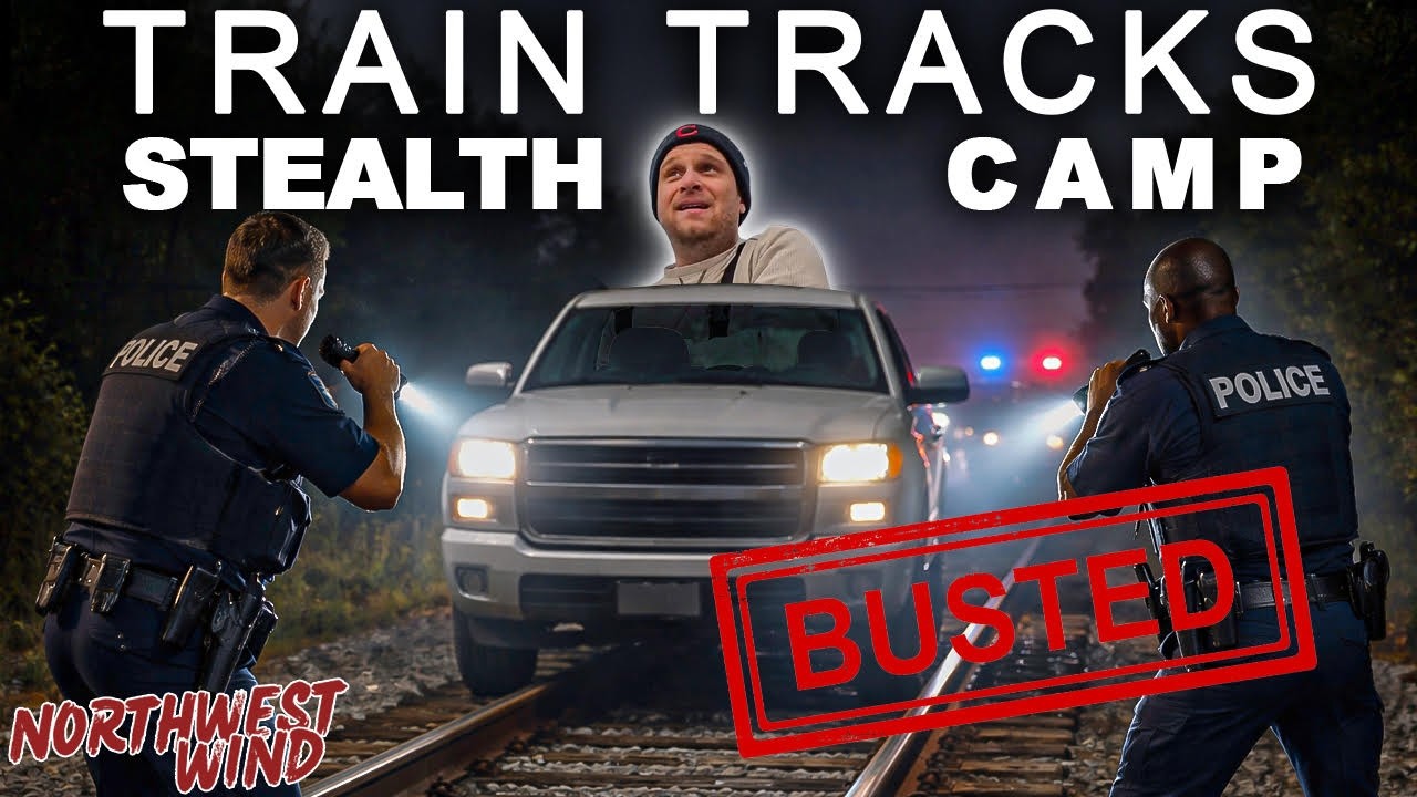 STEALTH CAMPING RAILROAD TRACKS (BUSTED BY POLICE)
