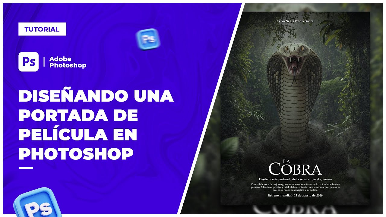 🔥 Diseñando una portada de película en Adobe Photoshop + Editable FREE