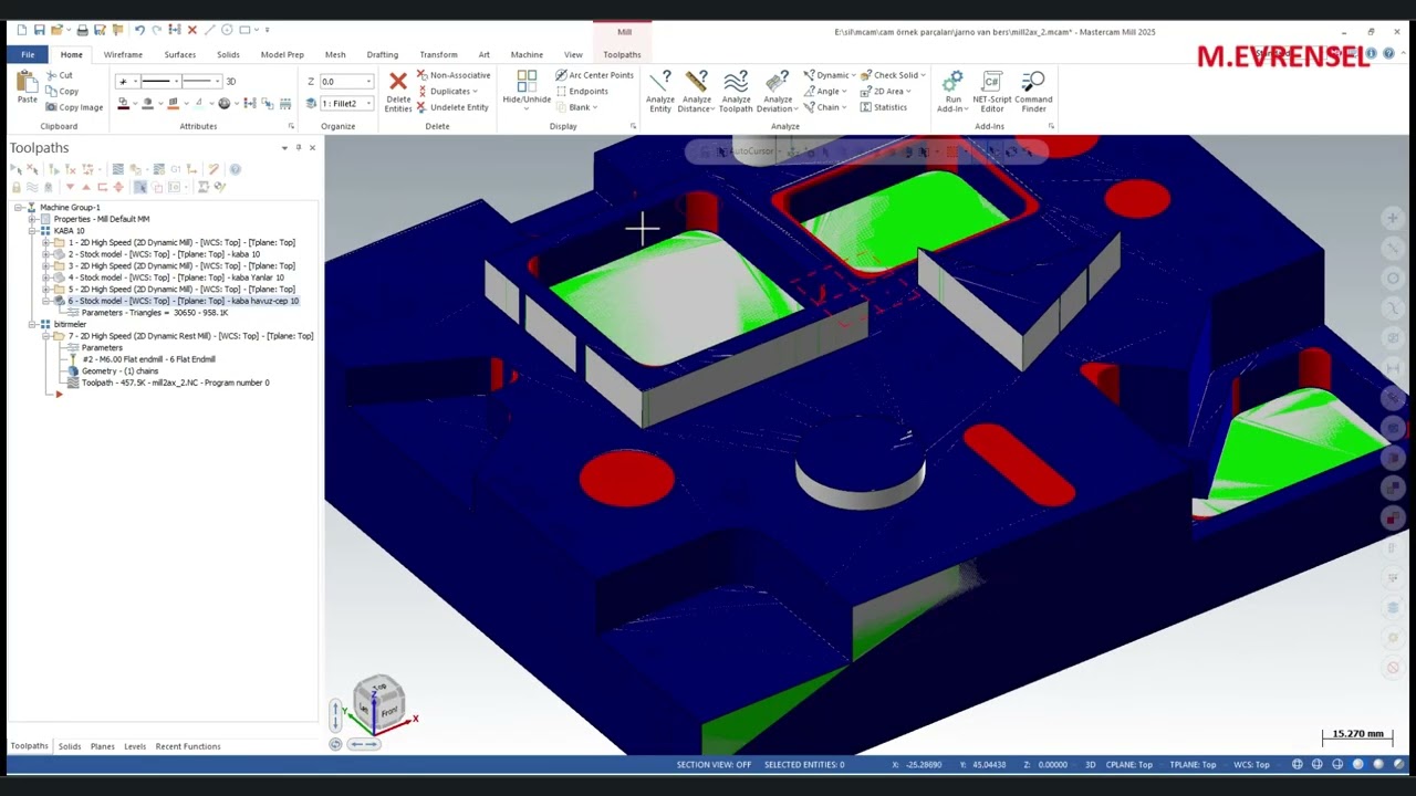MasterCAM 2025 Tutorial 87  2D dynamic milling , dinamik frezeleme  - 2