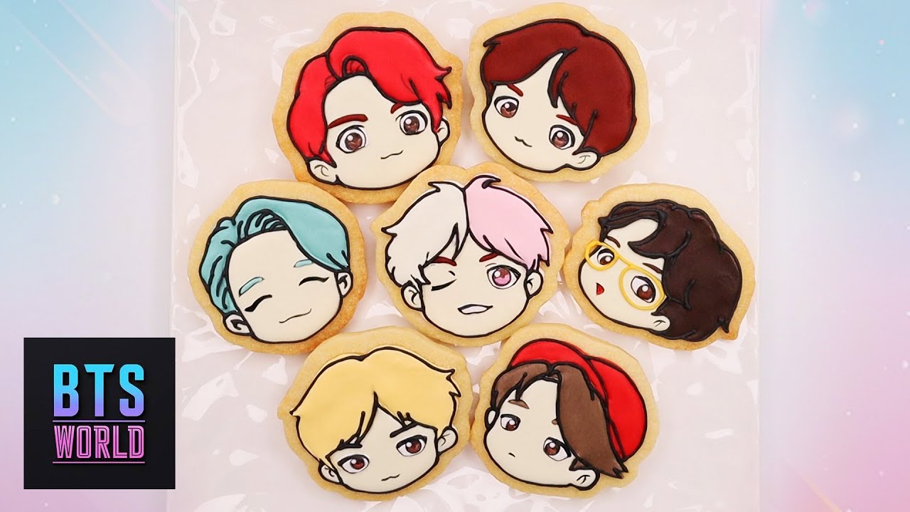 BTS COOKIES COLLECTION - Bangtan Boys Royal Icing Recipe for Cookie art : 방탄소년단 쿠키 모음, 防弾少年団キャラクター