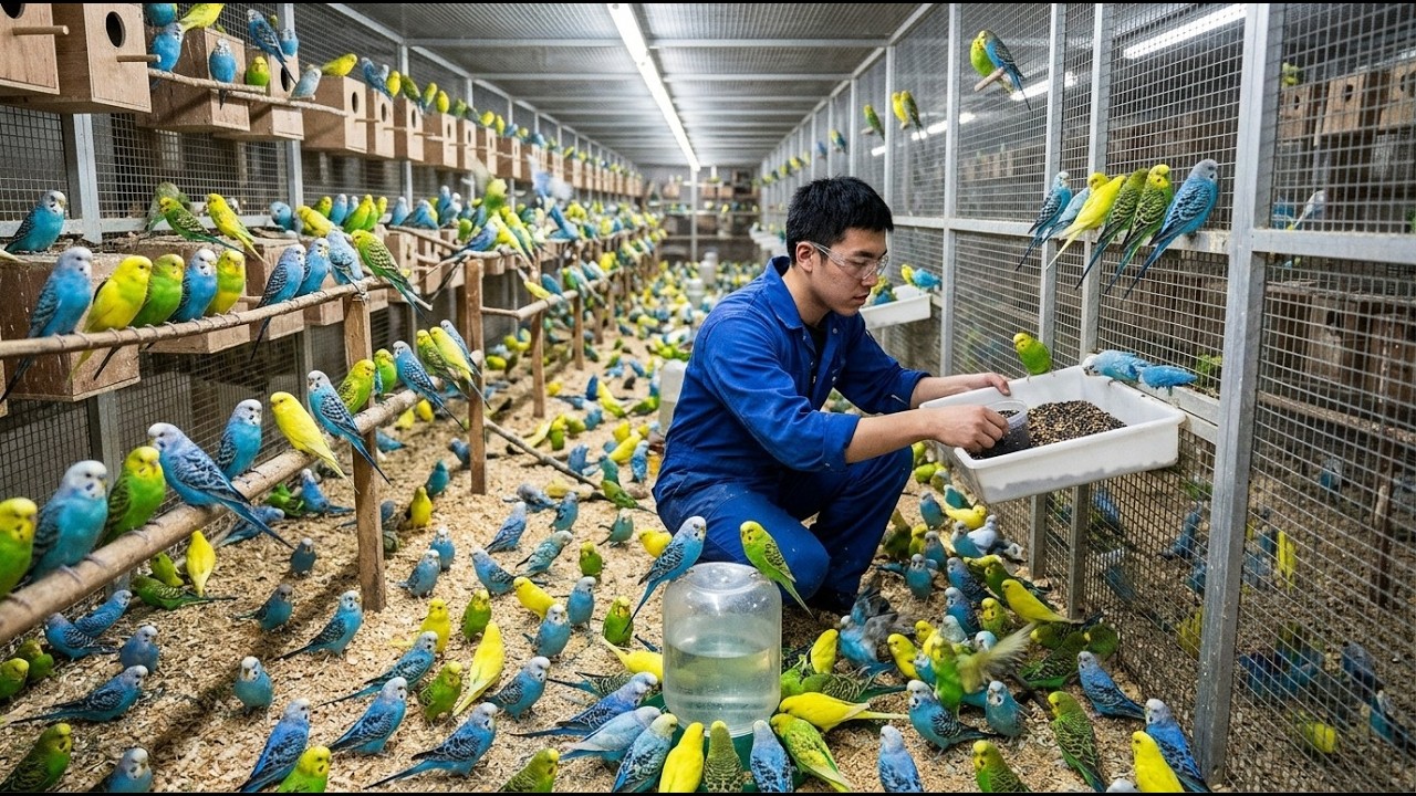 Dentro de una Mega Granja de Periquitos 🐦 Cr&iacute;a Masiva, Alimentaci&oacute;n y Tecnolog&iacute;a Inteligente