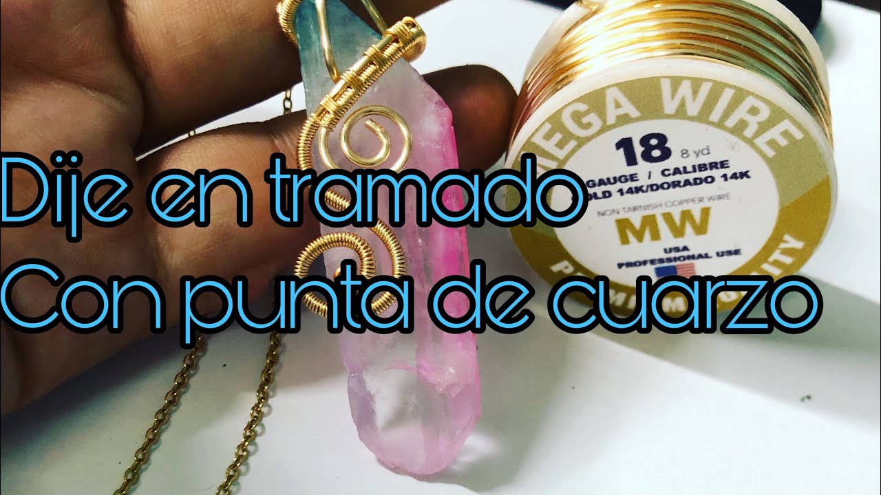 Dije en tramado con punta de cuarzo #alambrismo #diy #dije #tramado