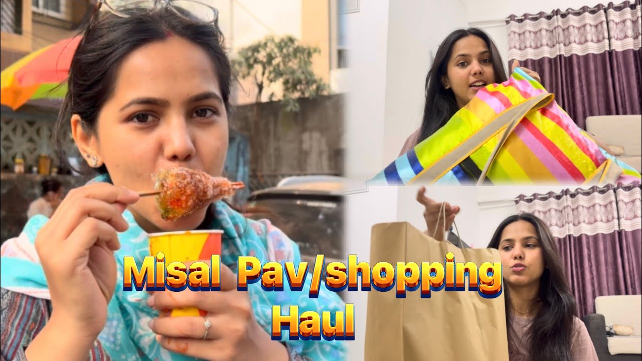 First Time Trying Misal Pav in Thane 😍 | Street Shopping Vlog 🛍️.  #mumbaivlog 