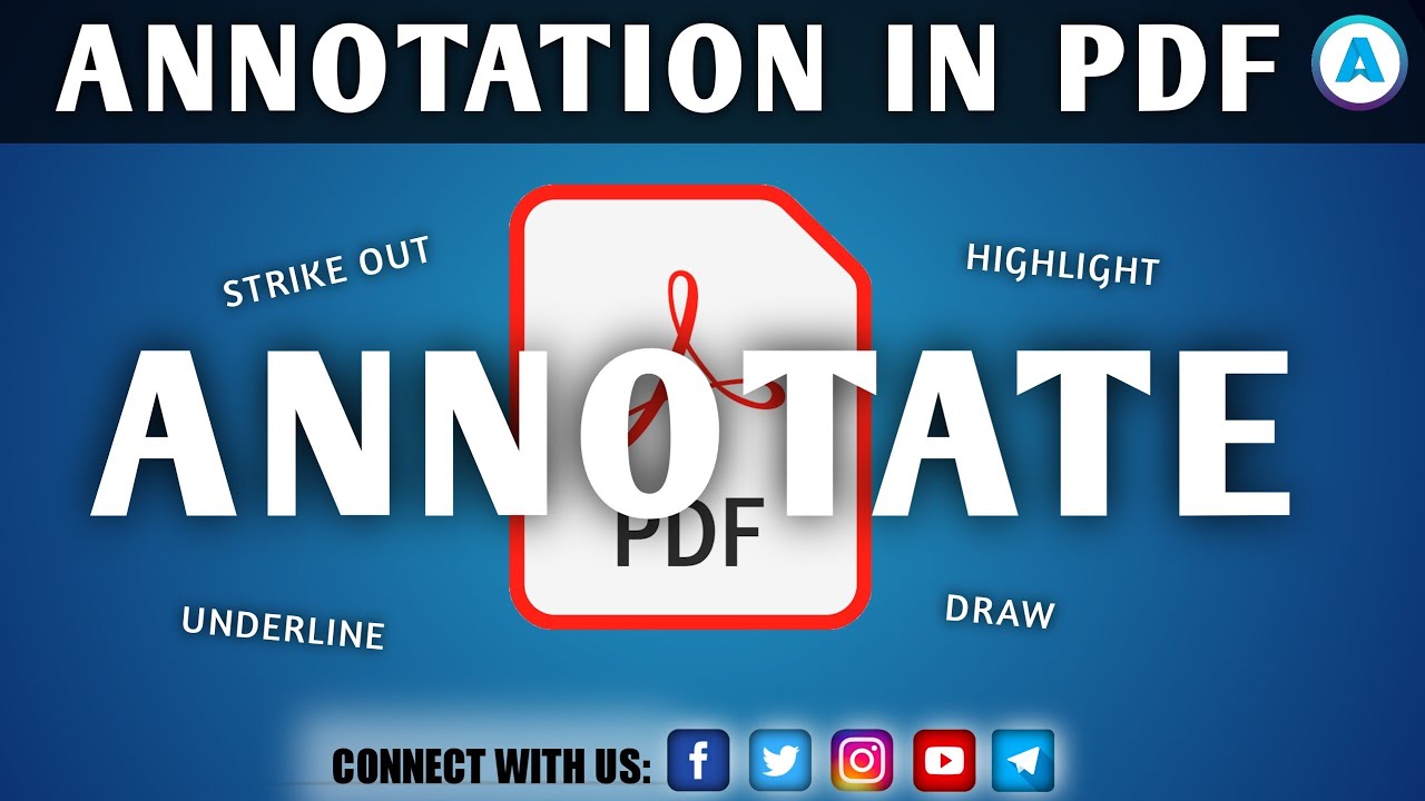Annotation in pdf - strike out, highlight, freehand highlight, underline, draw