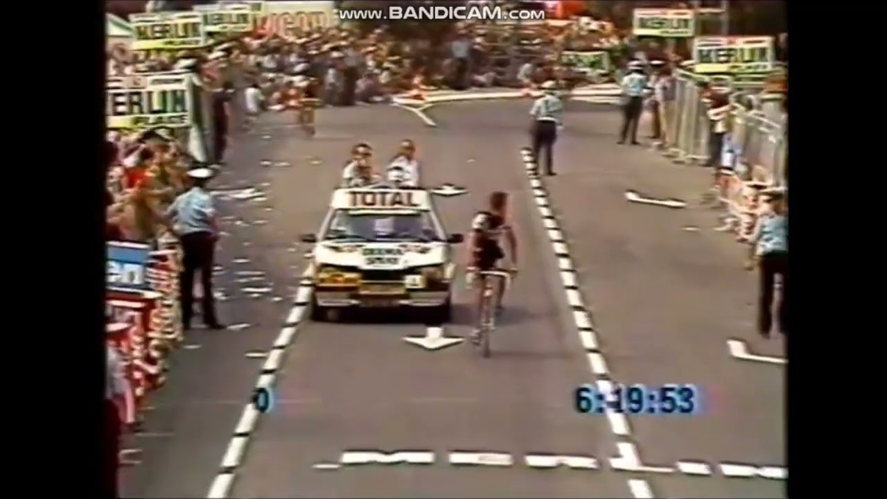 Tour de France 1987 -  Etape 13 - Erik Breukink gagne &agrave; Pau