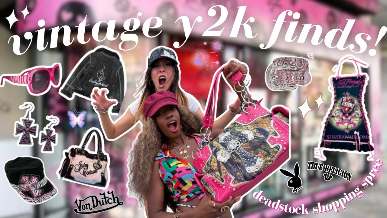come vintage shopping with us 🛍️ | Y2K deadstock finds!! 👛 (baby phat, ed hardy, 2000s fashion!)✨