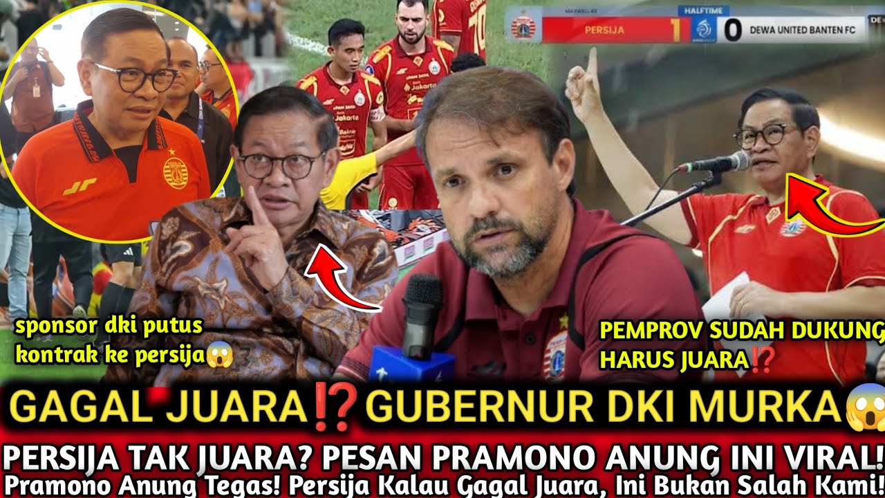 Pramono Anung Sentil Keras‼️Persija Tak Juara, Pemprov DKI Lepas Tangan? Kita gak mau dukung lagi😱