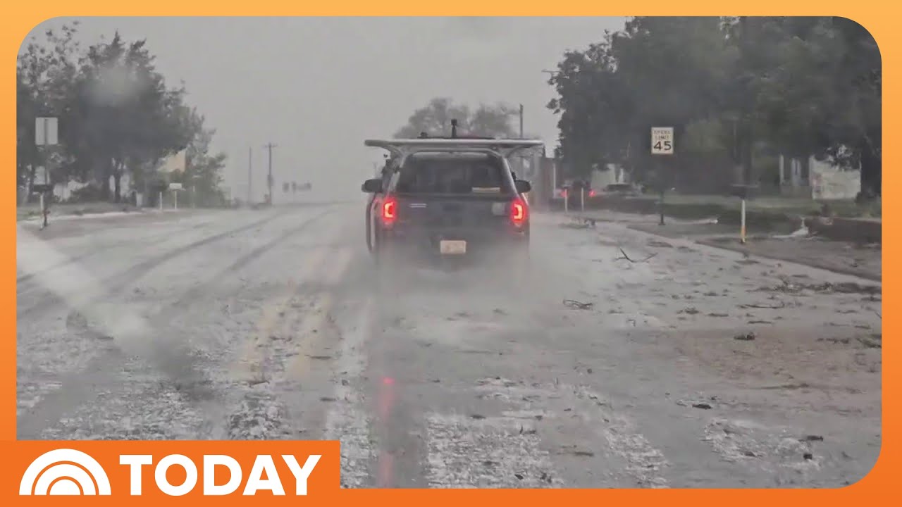 Hail Blankets Texas as Dangerous Storm Moves Eastward