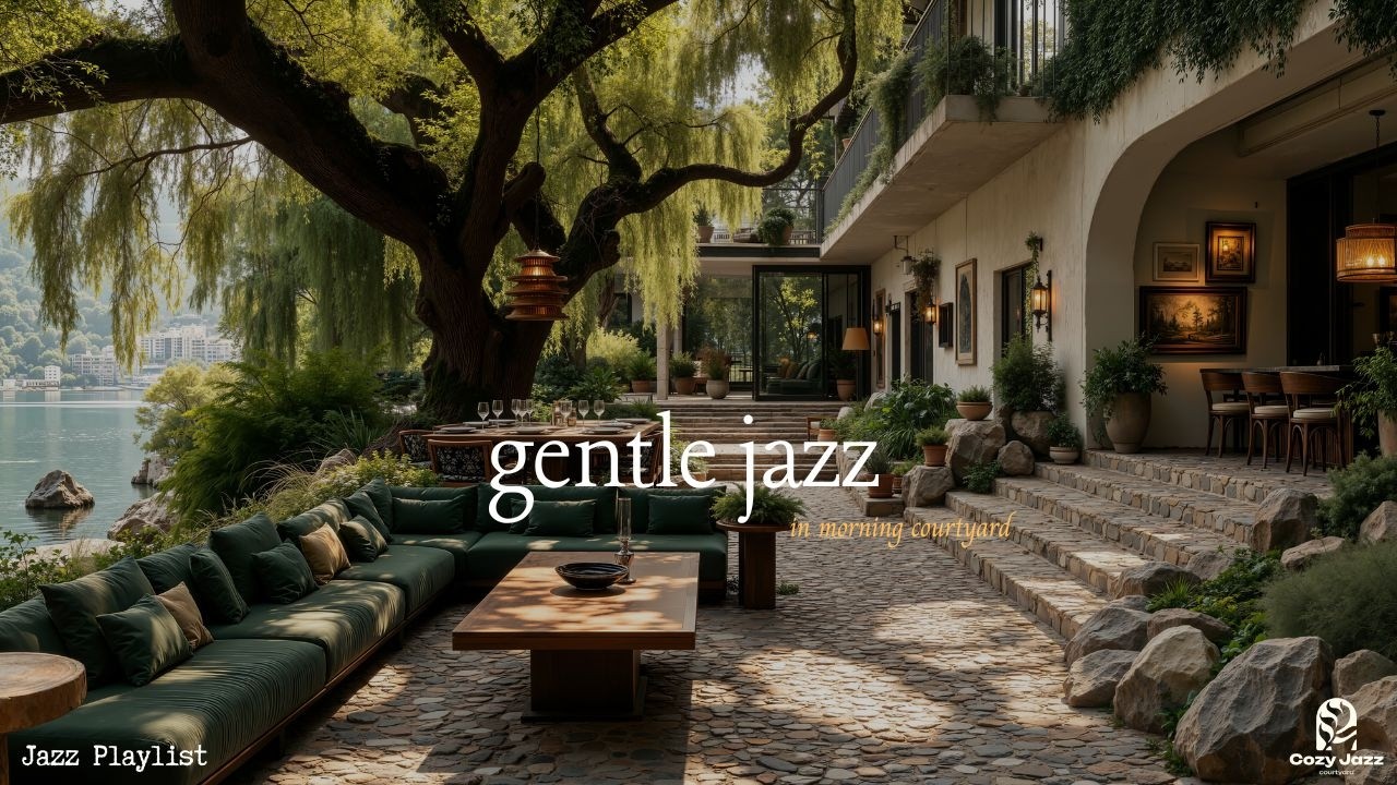 Gentle Outdoor Jazz For Relaxing, Working | Soft Nature Jazz By The Lake to Begin A Good Day