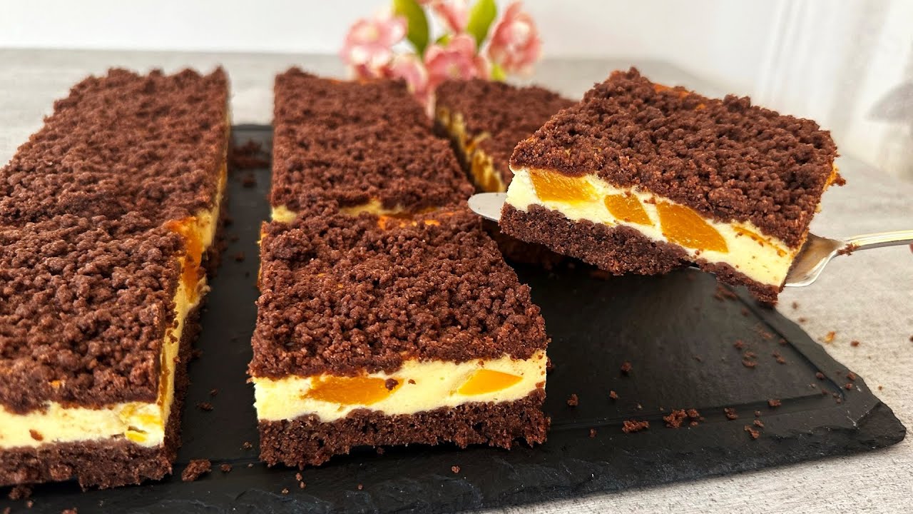 Der beste Zupfkuchen mit Pfirsichen, den du je gegessen hast (Saftig & Lecker)